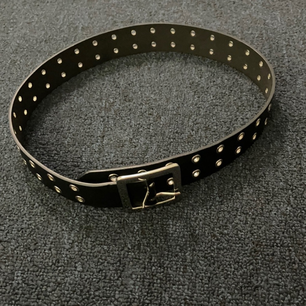 Black and silver belt